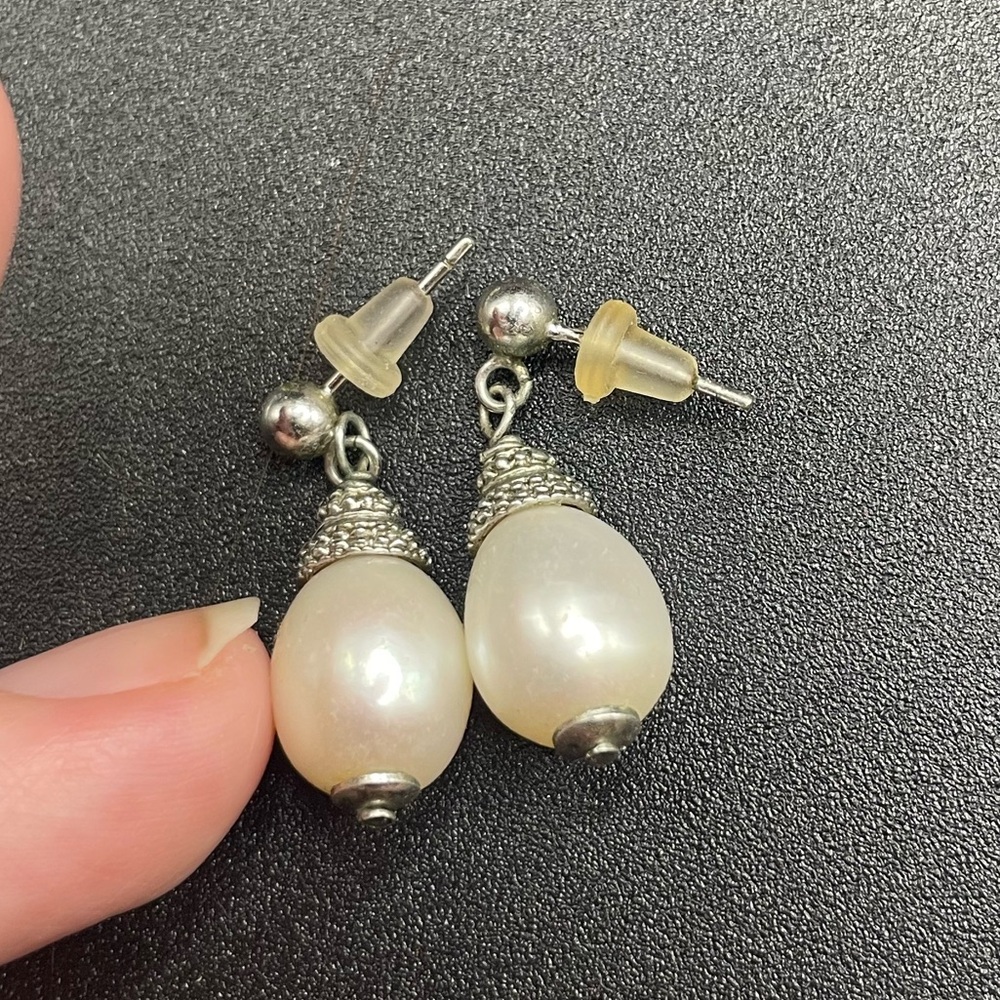 VALENTINES DAY!! Sterling Silver and Genuine Fresh Water Pearl Earrings